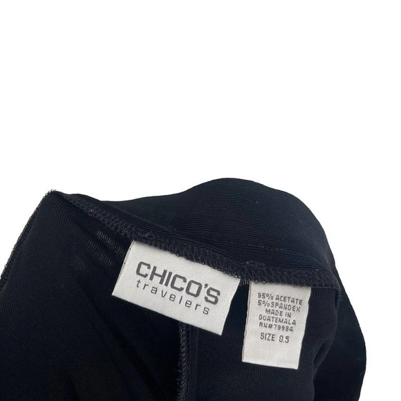 Chicos Travelers Black Slinky Zip Front Cropped Pants Black Womens 0.5 US Small - Picture 4 of 5